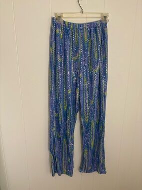Vintage Sequin Pants in Blue Green